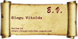 Blegu Vitolda névjegykártya